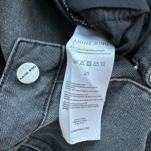 Anine Bing Frida Jeans Charcoal Sz 25 Edgy Grunge RockerChic - Picture 14 of 15